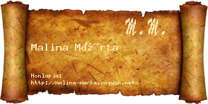 Malina Márta névjegykártya