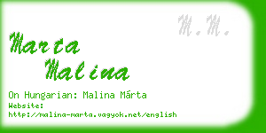 marta malina business card